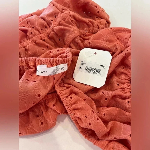 Altar'd State Coral Earla Eyelet Top - New With Tags - Picture 5 of 7